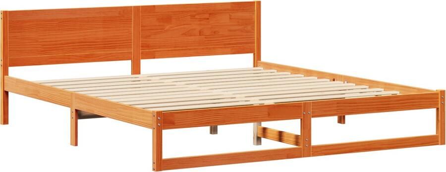 VidaXL Bed Frame Gewaxt bruin Massief grenenhout 200 x 200 cm Duurzaam