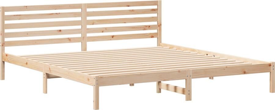 VidaXL Bedframe met hoofdeinde Bruin 200 x 220 cm Massief grenenhout