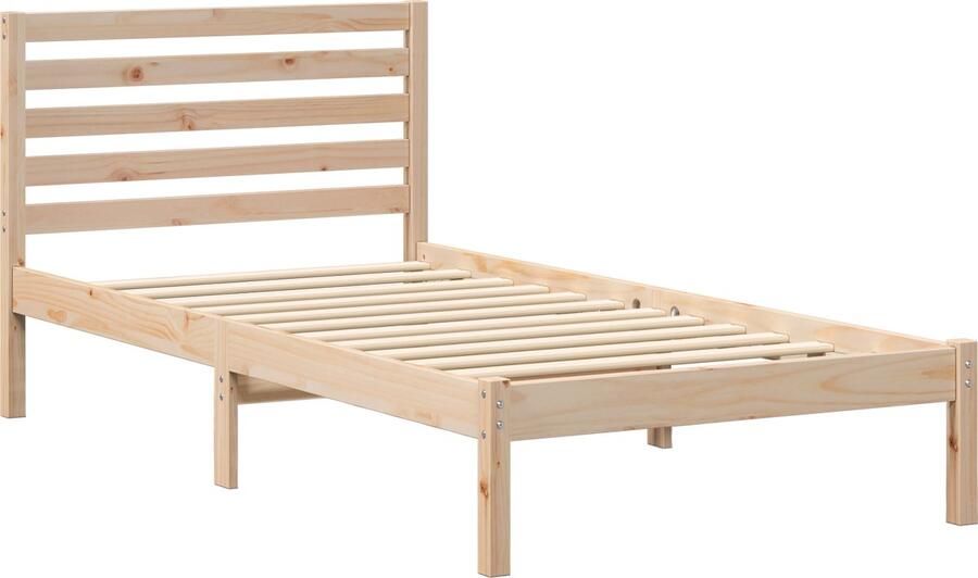 VidaXL Bedframe met hoofdeinde Bruin 80 x 200 cm Massief grenenhout
