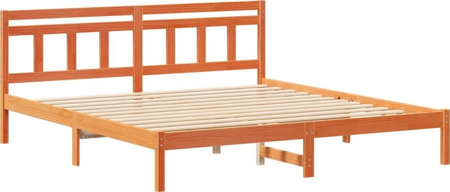 VidaXL Bedframe met hoofdeinde Bruin 200 x 200 cm Grenenhout
