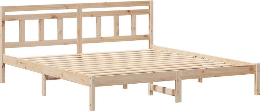 VidaXL Bedframe met hoofdeinde Bruin 200 x 200 cm Grenenhout