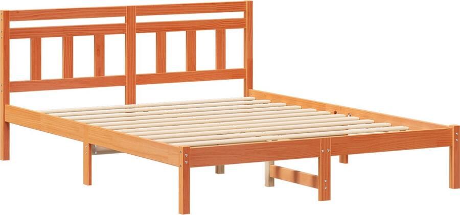 VidaXL Bedframe met hoofdeinde Bruin 150 x 200 cm Grenenhout