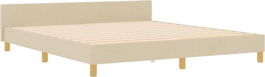 VidaXL Bedframe met hoofdeinde Crème 180 x 200 cm Stof