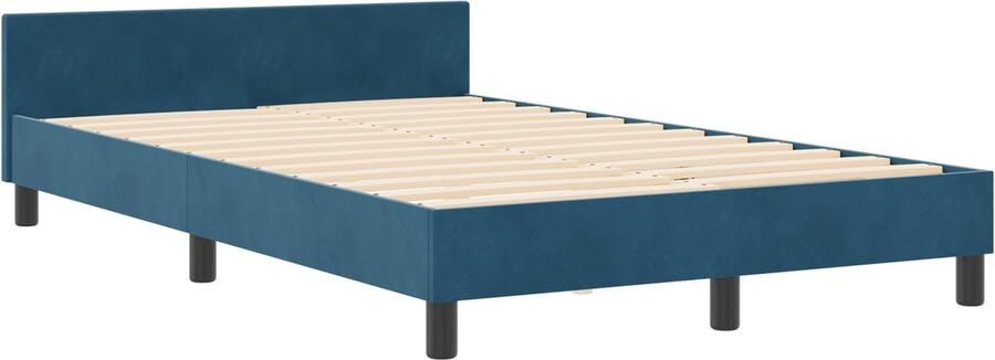 VidaXL Bedframe met hoofdeinde Donkerblauw 120 x 200 cm Fluweel