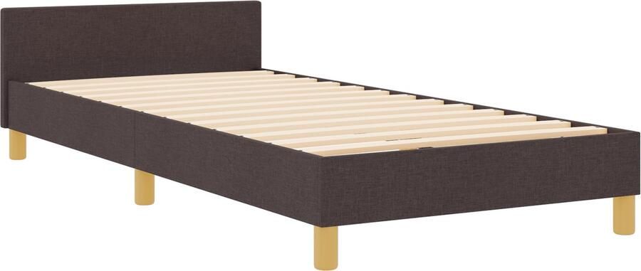 VidaXL Bedframe Set van 2 Donkerbruin Hout 90 x 200 cm Eenvoudig - Foto 2