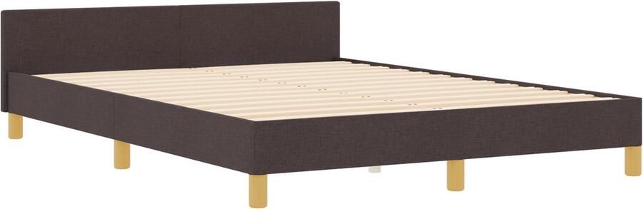 VidaXL Bedframe met hoofdeinde Donkerbruin 160 x 200 cm Stof