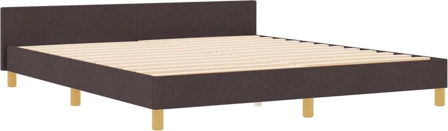 VidaXL Bedframe Donkerbruin Hout stof 180 x 200 cm Duurzaam Bed Frame