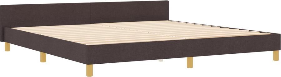 VidaXL Bedframe met hoofdeinde Donkerbruin 200 x 200 cm Stof