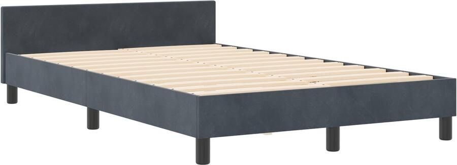 VidaXL Bedframe met hoofdeinde Donkergrijs 120 x 190 cm Fluweel