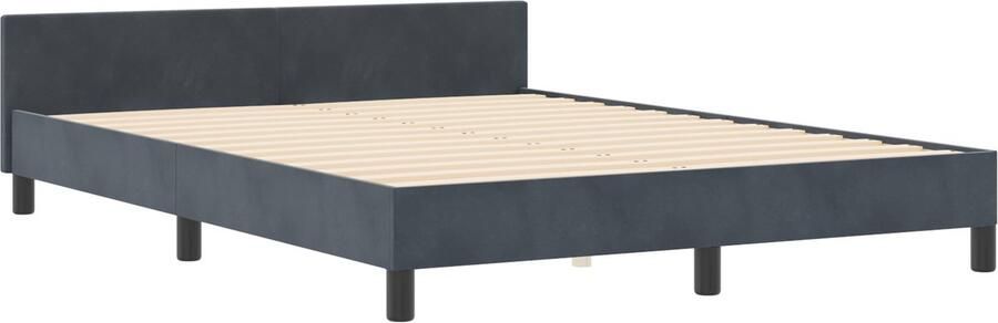 VidaXL Bedframe met hoofdeinde Donkergrijs 180 x 200 cm Fluweel