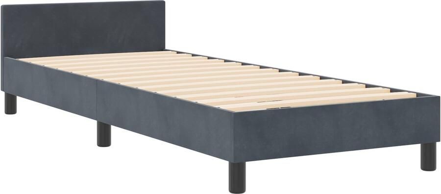 VidaXL Bedframe met hoofdeinde Donkergrijs 80 x 200 cm Fluweel