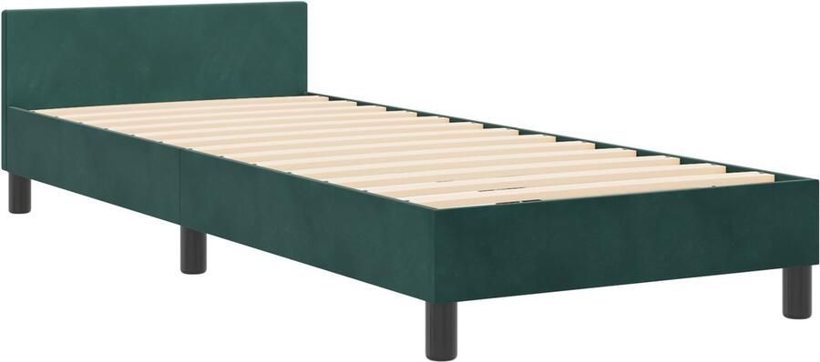 VidaXL Bedframe met hoofdeinde Donkergroen 80 x 200 cm Fluweel