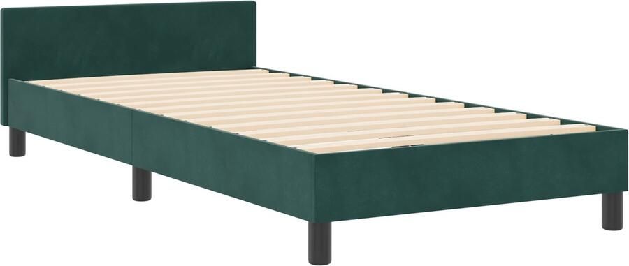 VidaXL Bedframe met hoofdeinde Donkergroen 100 x 200 cm Fluweel