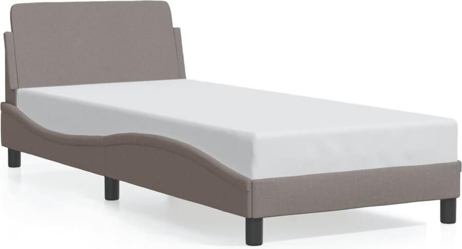 VidaXL Bedframe met hoofdeinde zonder matras 80x200 cm stof taupe