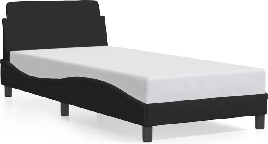 VidaXL Bedframe met hoofdeinde zonder matras 80x200 cm stof zwart