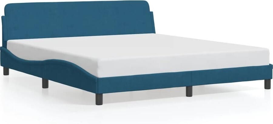 VidaXL Bedframe met hoofdeinde Dover fluweel blauw 180x200 cm - Foto 3