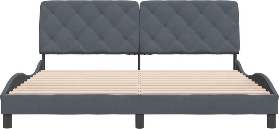 VidaXL -Bedframe-met-hoofdeinde-fluweel-donkergrijs-180x200-cm - Foto 3