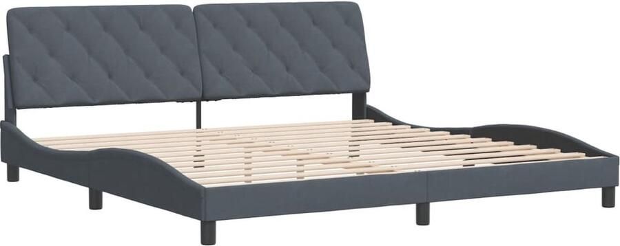 VidaXL -Bedframe-met-hoofdeinde-fluweel-donkergrijs-200x200-cm