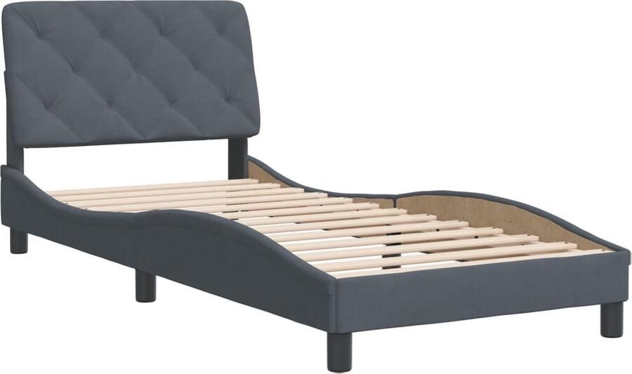 VidaXL -Bedframe-met-hoofdeinde-fluweel-donkergrijs-80x200-cm