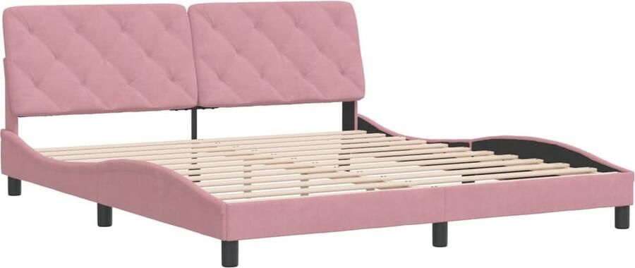 VidaXL -Bedframe-met-hoofdeinde-fluweel-roze-180x200-cm - Foto 2