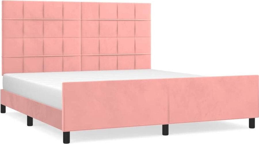 VidaXL Bedframe zonder matras Hanko fluweel roze 180x200 cm