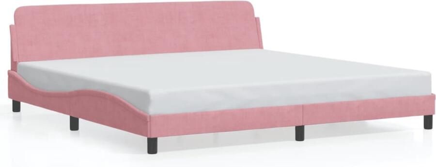 VidaXL -Bedframe-met-hoofdeinde-fluweel-roze-200x200-cm - Foto 3