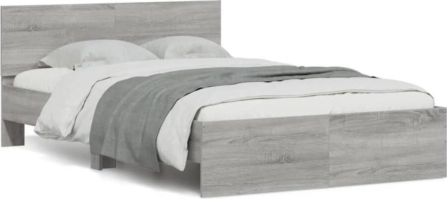 VidaXL -Bedframe-met-hoofdeinde-grijs-sonoma-eikenkleurig-120x190-cm