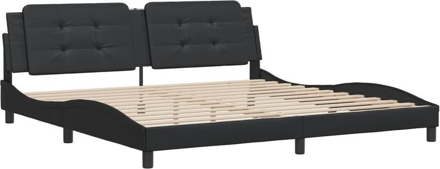 VidaXL Bedframe zonder matras Zadar kunstleer zwart 200x200 cm - Foto 2