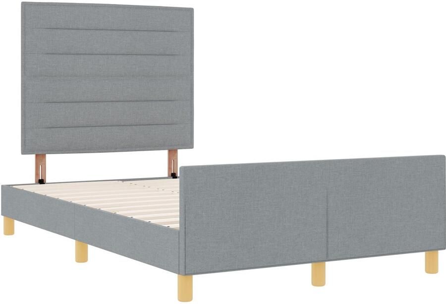 VidaXL Bedframe Lichtgrijs Stof 120 x 200 cm Minimalistisch Bedframe