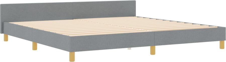 VidaXL Bedframe met hoofdeinde Lichtgrijs 200 x 200 cm Stof