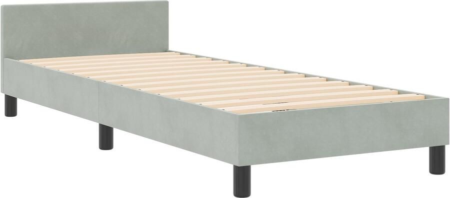 VidaXL Bedframe met hoofdeinde Lichtgrijs 80 x 200 cm Fluweel