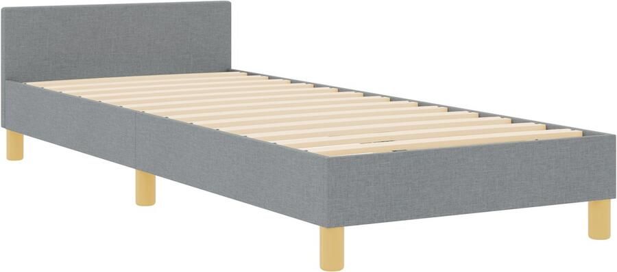 VidaXL Bedframe met hoofdeinde Lichtgrijs 80 x 200 cm Stof