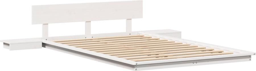 VidaXL Bedframe met hoofdeinde met opslag Bruin 135 x 190 cm Hout