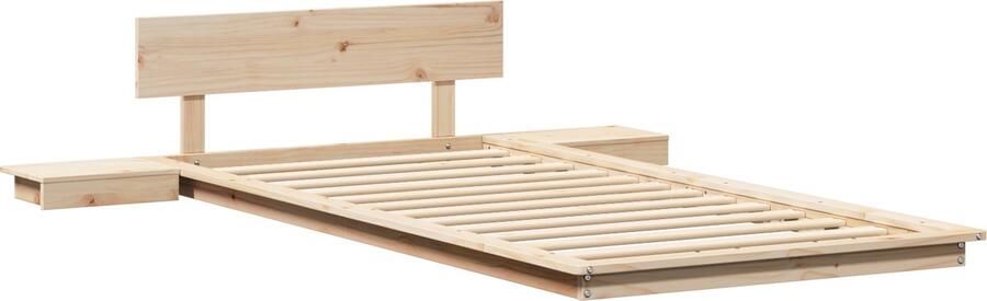 VidaXL Bedframe met hoofdeinde met opslag Bruin 90 x 200 cm Hout