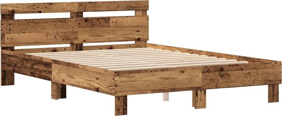 VidaXL Houten Bedframe Gerecycled Hout 140 x 190 cm Verstelbaar Bedframe - Foto 2