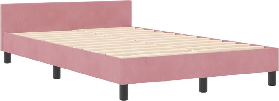 VidaXL Bedframe met hoofdeinde Roze 120 x 200 cm Fluweel