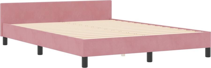VidaXL Bedframe met hoofdeinde Roze 160 x 200 cm Fluweel