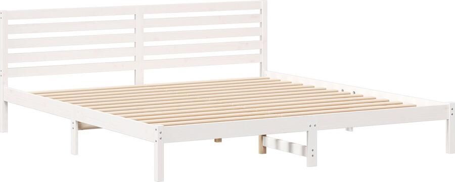 VidaXL Bedframe met hoofdeinde Wit 200 x 210 cm Massief grenenhout