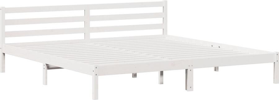 VidaXL Bedframe met hoofdeinde Wit 210 x 200 cm Massief grenenhout
