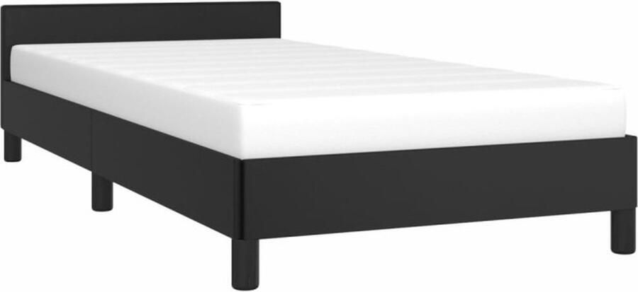 VidaXL Bedframe met hoofdeinde zonder matras 100x200 cm zwart - Foto 4