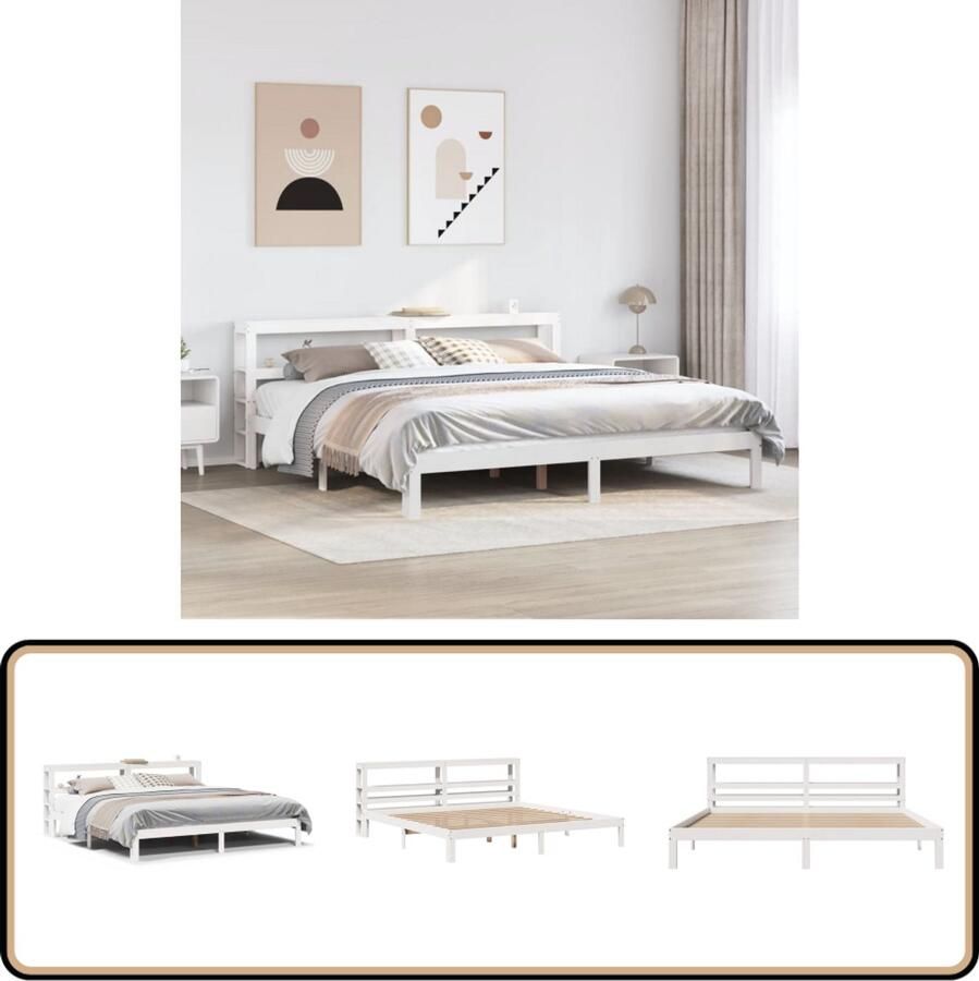 VidaXL Bedframe met hoofdeinde zonder matras 180x200 cm wit