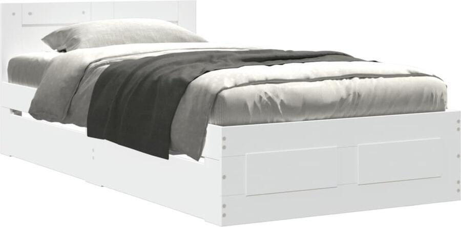 VidaXL Bedframe met hoofdeinde zonder matras 90x190 cm wit