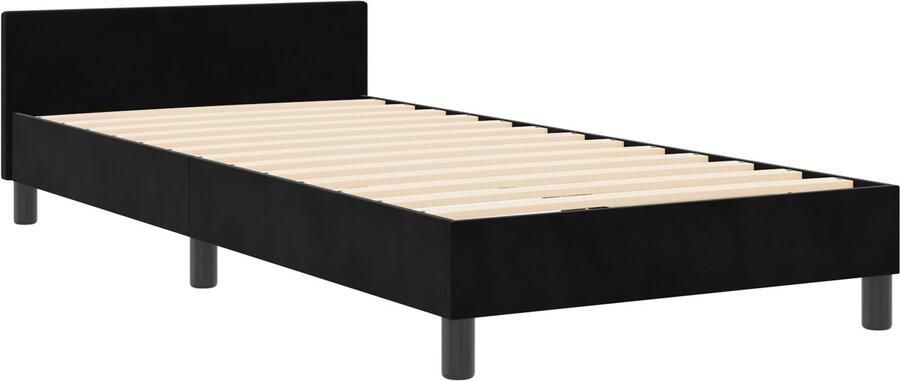 VidaXL Bedframe met hoofdeinde Zwart 100 x 200 cm Fluweel