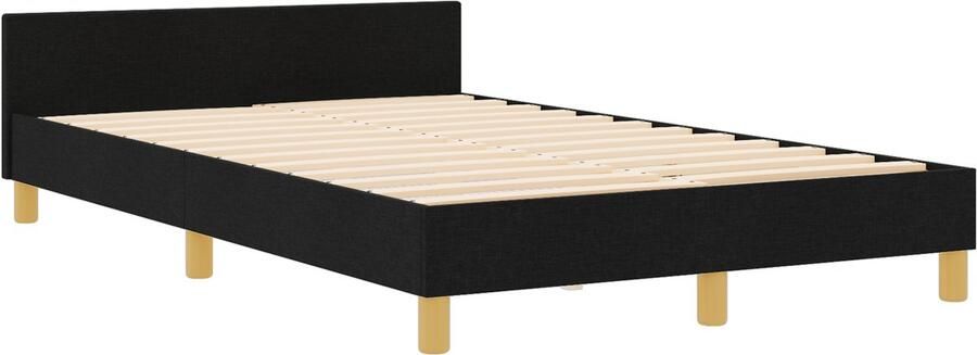 VidaXL Bedframe met hoofdeinde Zwart 120 x 200 cm Stof