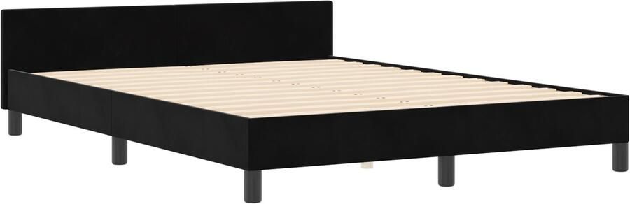 VidaXL Bedframe met hoofdeinde Zwart 140 x 200 cm Fluweel