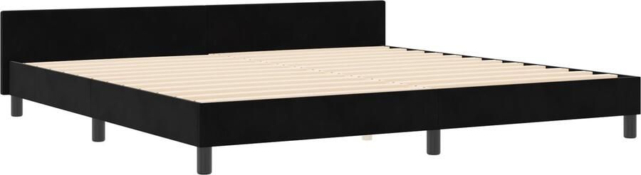 VidaXL Bedframe Met Hoofdbord Set van 3 Zwart Hout Metaal 200 x 200 cm