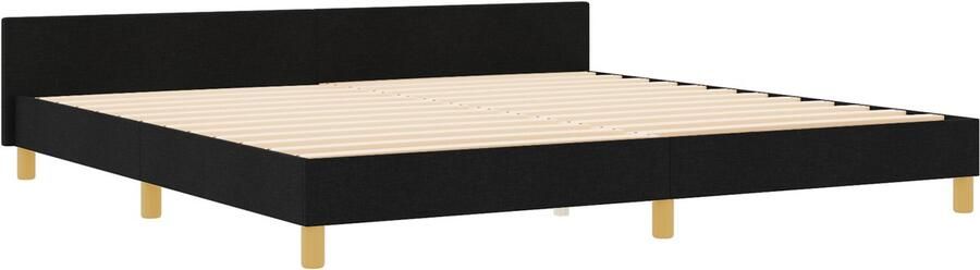 VidaXL Bedframe met hoofdeinde Zwart 200 x 200 cm Stof