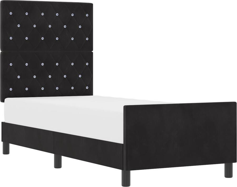 VidaXL Bedframe met hoofdeinde Zwart 80 x 200 cm Fluweel