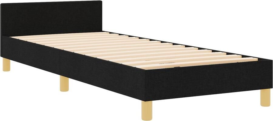 VidaXL Bedframe met hoofdeinde Zwart 80 x 200 cm Stof
