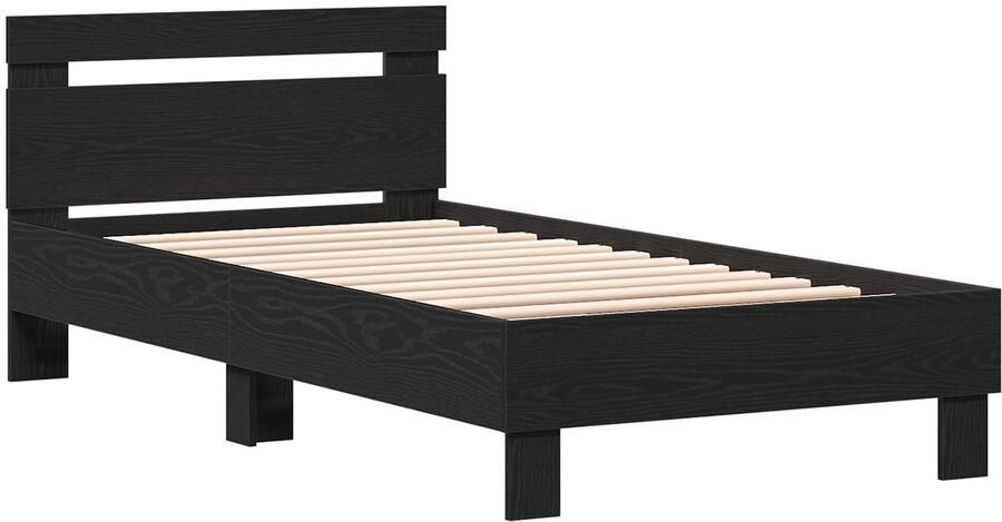 VidaXL Beddenlijst Zwart Eik 90x190 cm gemaakt van gefabriceerd hout